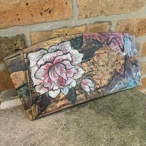 Jane Yoo BB1003 Abstract Hand Painted Leather Belt